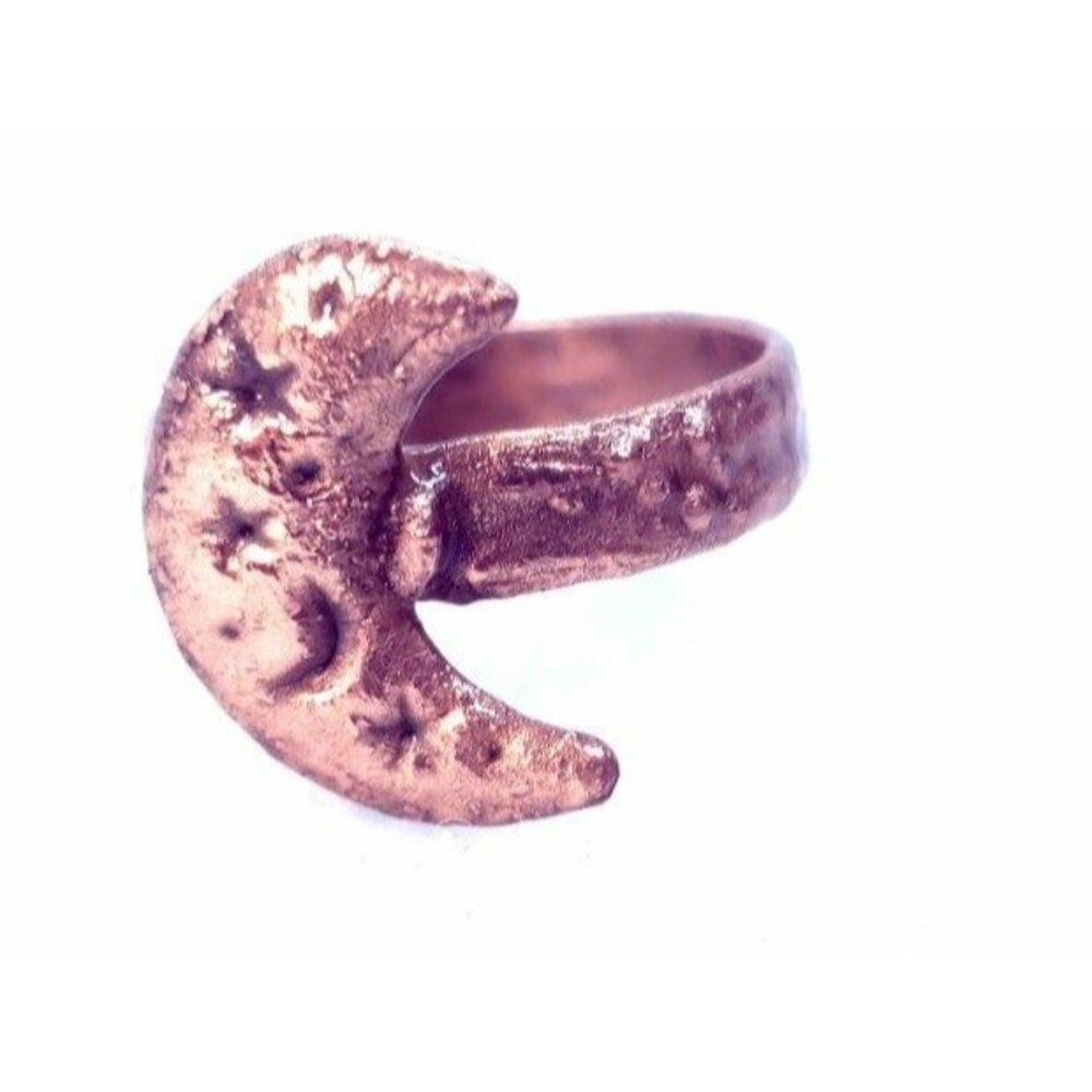Copper moon ring size 6 - Picture 3 of 12